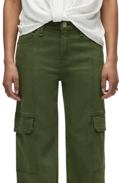 Hudson Jeans Rosie Seamed High Waist Wide Leg Cargo Jeans In Green