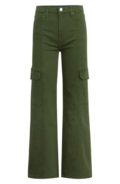 Hudson Jeans Rosie Seamed High Waist Wide Leg Cargo Jeans In Green