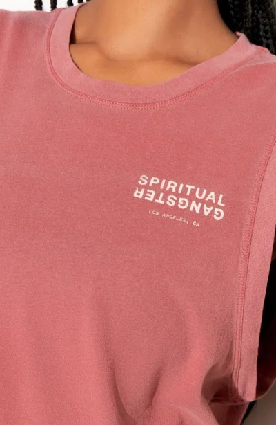 Spiritual Gangster Jagger Cotton Crop Tank In Brown