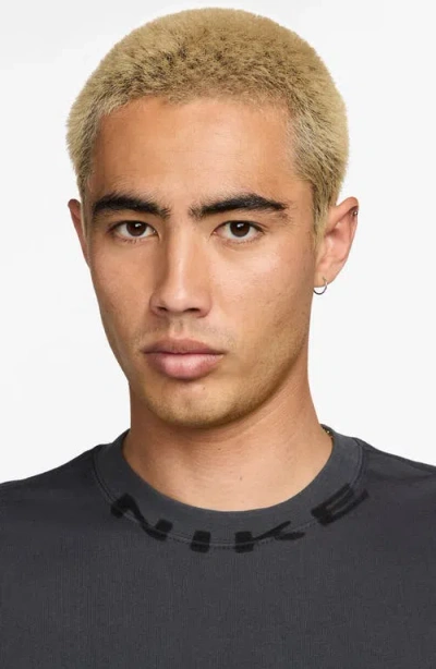 Nike Sportswear Collar Print T-shirt In Gray