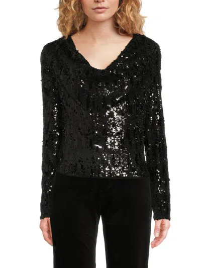 Ramy Brook Women's Nicole Sequined Top In Black