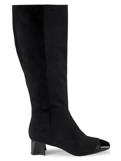 Karl Lagerfeld Women's Shivon 45mm Cap Toe Tall Boots In Black
