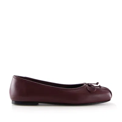 Notabene Women's Red Serena Ballerina, Burgundy Leather In Burgundy