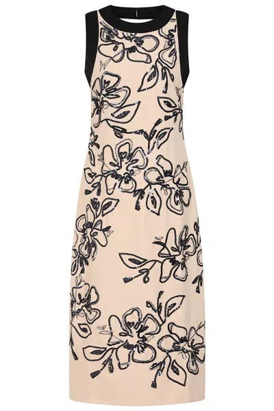 Frock And Frill Women's Neutrals Lexi Floral Sequin Midi Dress In Pink