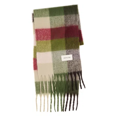 Arctic Fox & Co. Women's Green / Purple / Brown The Reykjavik Check Scarf - Frosted Bramble