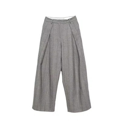 Mute By Jl Women's Grey Hayes Herringbone Tweed Wide Leg Pants In Gray
