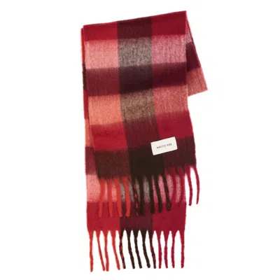 Arctic Fox & Co. Women's Red / Brown / Purple The Reykjavik Check Scarf - Winterberry Burgundy