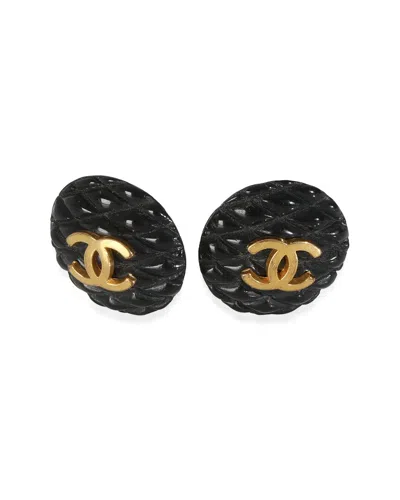Pre-owned Chanel 1993 Cc Button Earring (authentic Pre-loved)