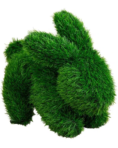 Nearly Natural 14in Uv-resistant Artificial Grass Garden Plush Topiary Bunny  Rabbit (indoor/outdoor In Green