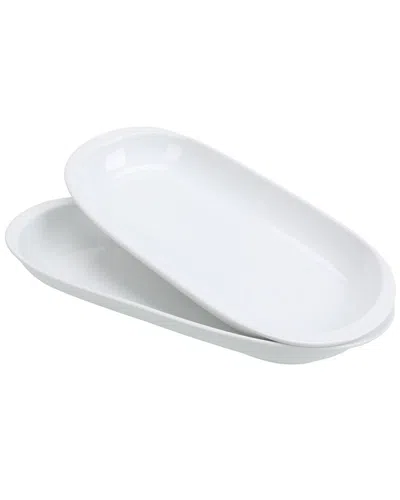 Bia Cordon Bleu Set Of 2 Ovalis Platters In White