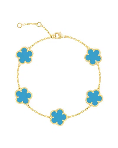 Jankuo Flower 14k Plated Station Bracelet In Gold