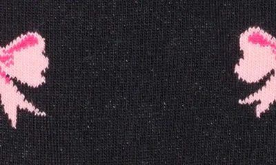Happy Socks Bow Jacquard Crew Socks In Black