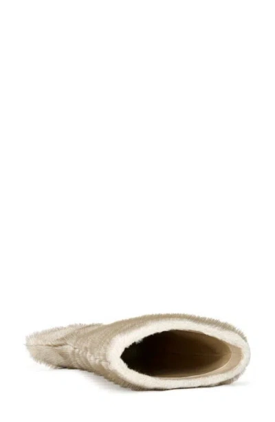 Azalea Wang Augusto Faux Fur Knee High Boot In Neutral