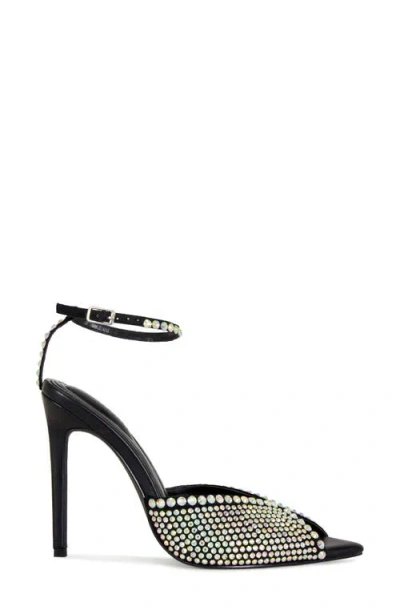 Azalea Wang Quarinii Ankle Strap Pointed Toe Sandal In Black