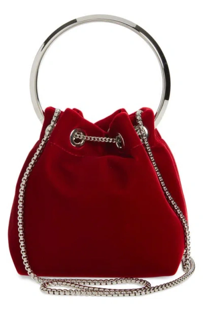 Jimmy Choo Bon Bon Bucket Bag In Red