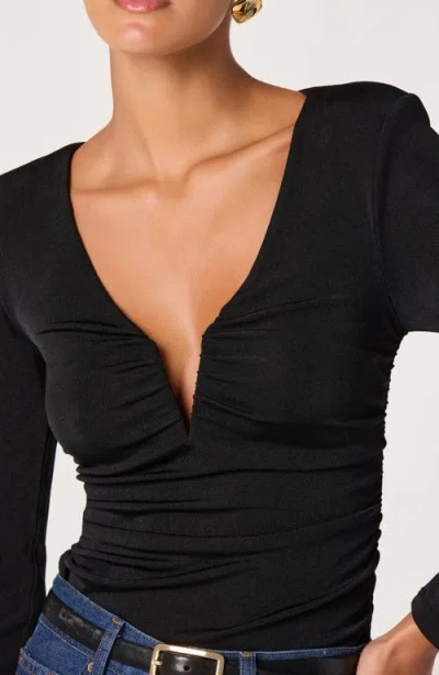 Astr The Label Wire Ruched Top In Black