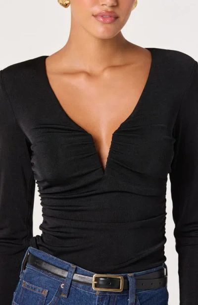 Astr The Label Wire Ruched Top In Black