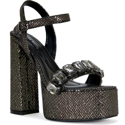 Azalea Wang Kamilla Chunky Embellished Platform Heels In Black