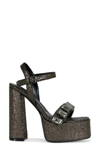 Azalea Wang Kamilla Chunky Embellished Platform Heels In Black
