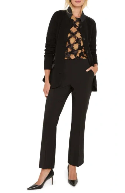 Nic + Zoe Nic+zoe Glowy Check Cotton Blend Sweater In Brown