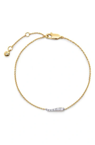 Monica Vinader Riva Pavé Lab Grown Diamond Bracelet In Gold