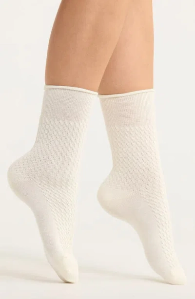 Casa Clara Pine Crew Socks In White