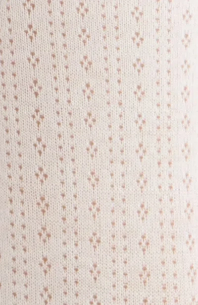 Casa Clara Lilas Pointelle Stitch Crew Socks In White