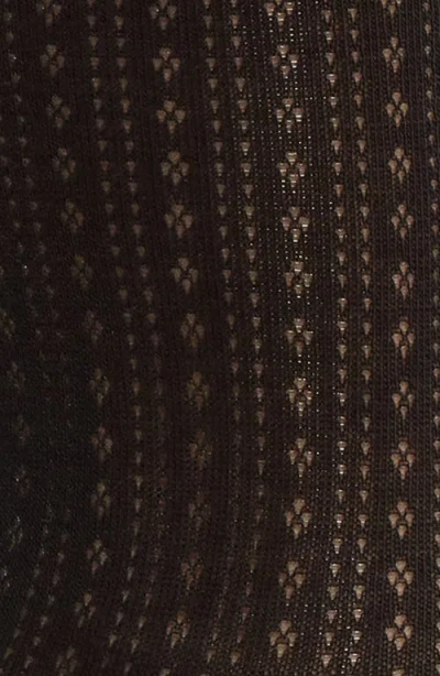 Casa Clara Lilas Pointelle Stitch Crew Socks In Black