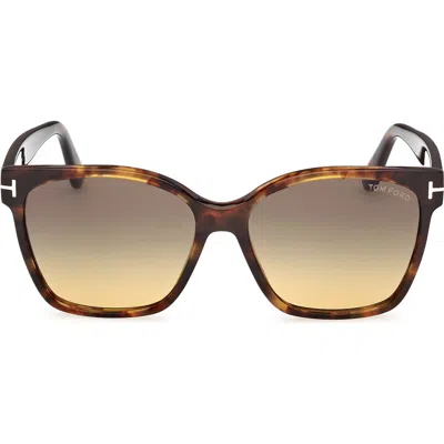 Tom Ford Iris 56mm Gradient Butterfly Sunglasses In Brown