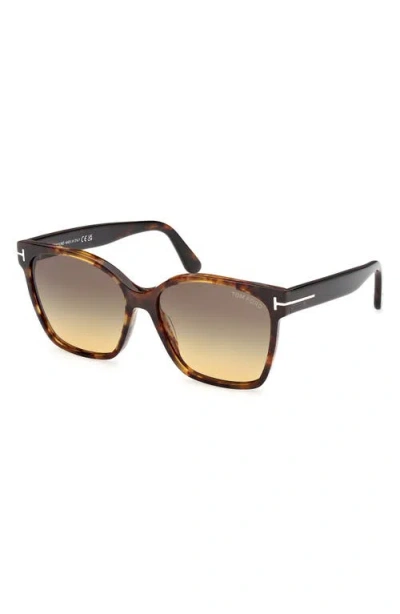 Tom Ford Iris 56mm Gradient Butterfly Sunglasses In Brown