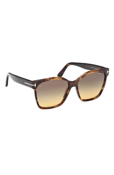 Tom Ford Iris 56mm Gradient Butterfly Sunglasses In Brown