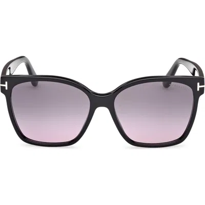 Tom Ford Iris 56mm Gradient Butterfly Sunglasses In Black