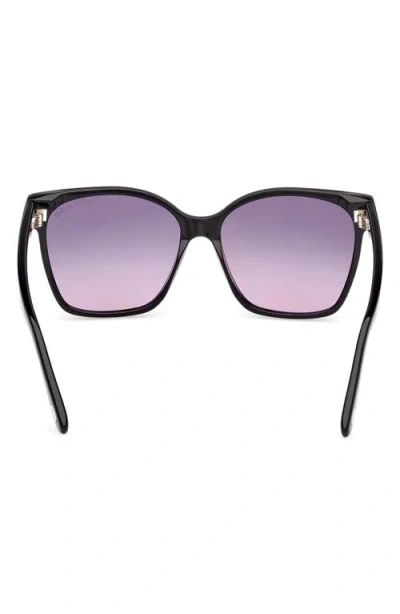 Tom Ford Iris 56mm Gradient Butterfly Sunglasses In Black