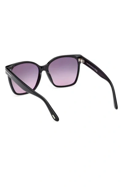 Tom Ford Iris 56mm Gradient Butterfly Sunglasses In Black