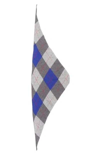 Johnstons Of Elgin Clan Plaid Cashmere Triangle Scarf In Gray