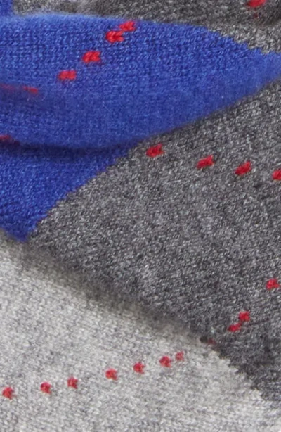 Johnstons Of Elgin Clan Plaid Cashmere Triangle Scarf In Gray