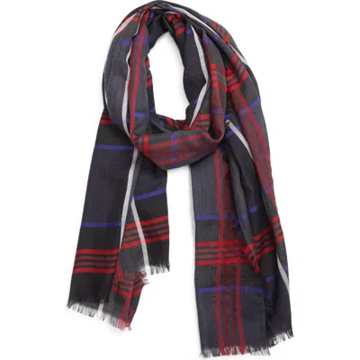 Johnstons Of Elgin Orton Plaid Cashmere Fringe Scarf In Multi