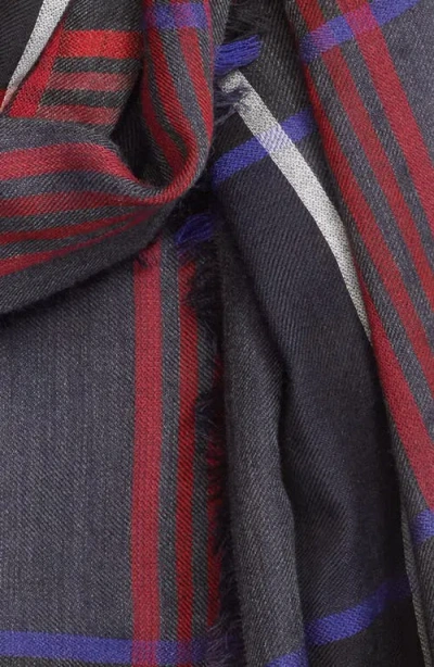 Johnstons Of Elgin Orton Plaid Cashmere Fringe Scarf In Multi