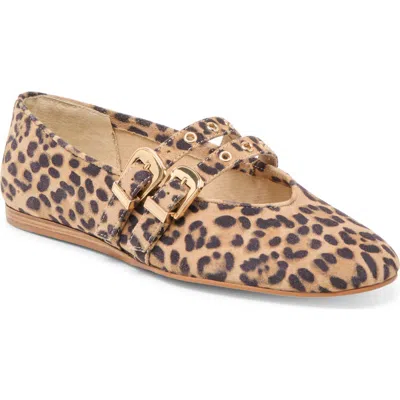 Dolce Vita Baylee Grommet Ballet Flats Dk Leopard Printed Suede In Brown