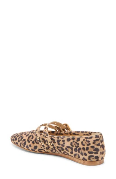 Dolce Vita Baylee Grommet Ballet Flats Dk Leopard Printed Suede In Brown
