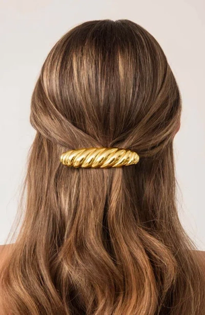 Ettika Twisted Oblong Hair Barrette In Gold