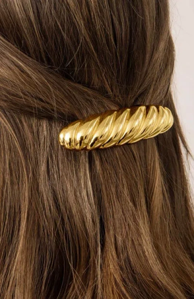 Ettika Twisted Oblong Hair Barrette In Gold