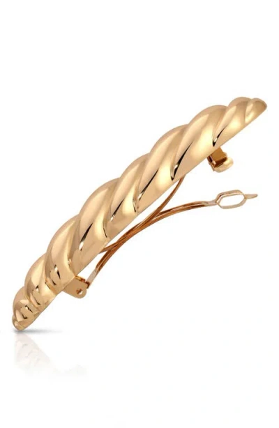 Ettika Twisted Oblong Hair Barrette In Gold