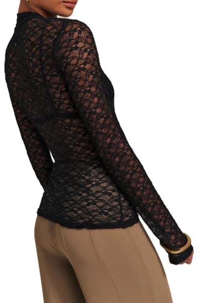 Reformation Nell Turtleneck Jersey Top In Black