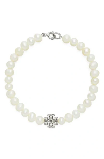 Tory Burch Kira Pearl Bracelet In Metallic