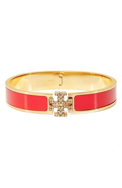Tory Burch Crystal-embellishment Bracelet In Red