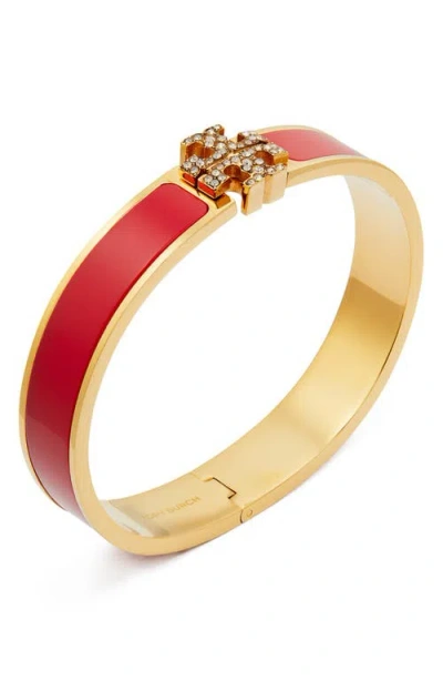 Tory Burch Crystal-embellishment Bracelet In Red