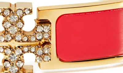 Tory Burch Crystal-embellishment Bracelet In Red