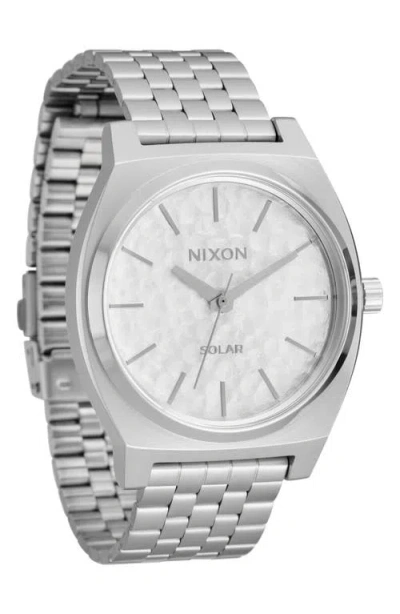 Nixon Time Teller Solar Bracelet Watch, 40mm In Metallic