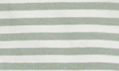 Quincy Mae Stripe Organic Cotton Zip Romper In Green